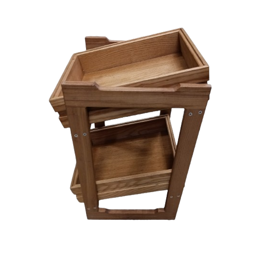 Serveerimisalus kahekordne puidust rent