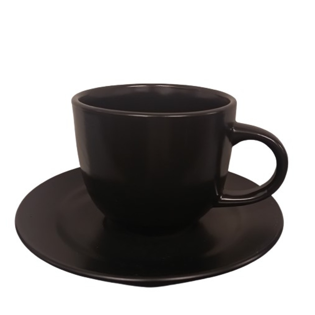 Kohvitass must Royal koos alustassiga 220 ML rent