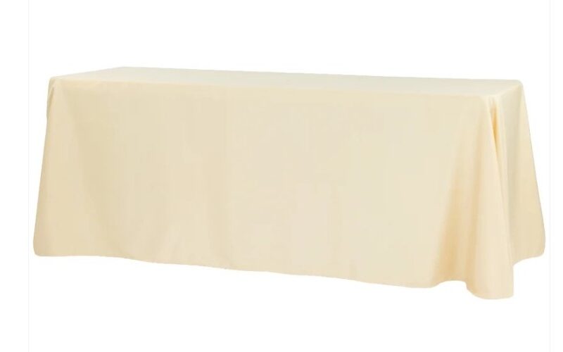 Laud 183x76xH74cm koos shampanja laudlinaga 220cmx310cm rent