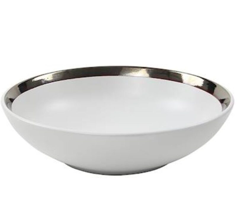 Taldrik/kauss twins valge Ø20cm kuldse läikiva äärega 500ml rent