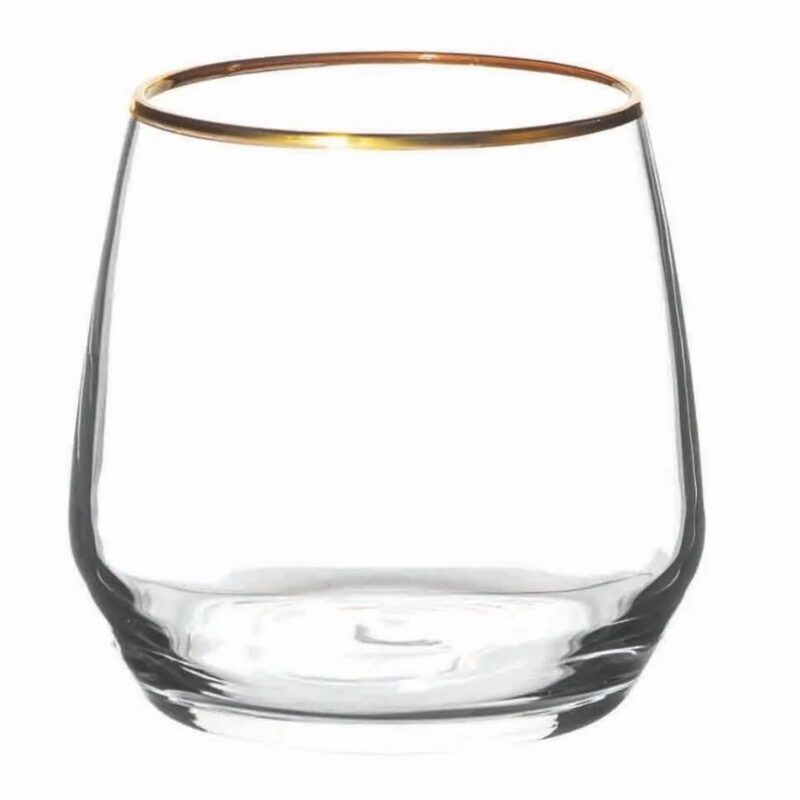 Viskiklaas veeklaas kuldse äärega Golden ring 37cl  rent