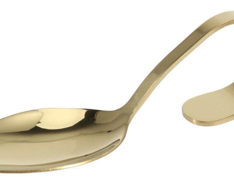 Suupistelusikas kuldne läikiv rent