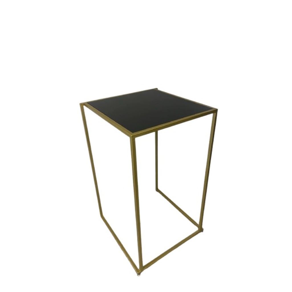 Pukklaud kuldne kandiline KUBO must lauaplaat rent