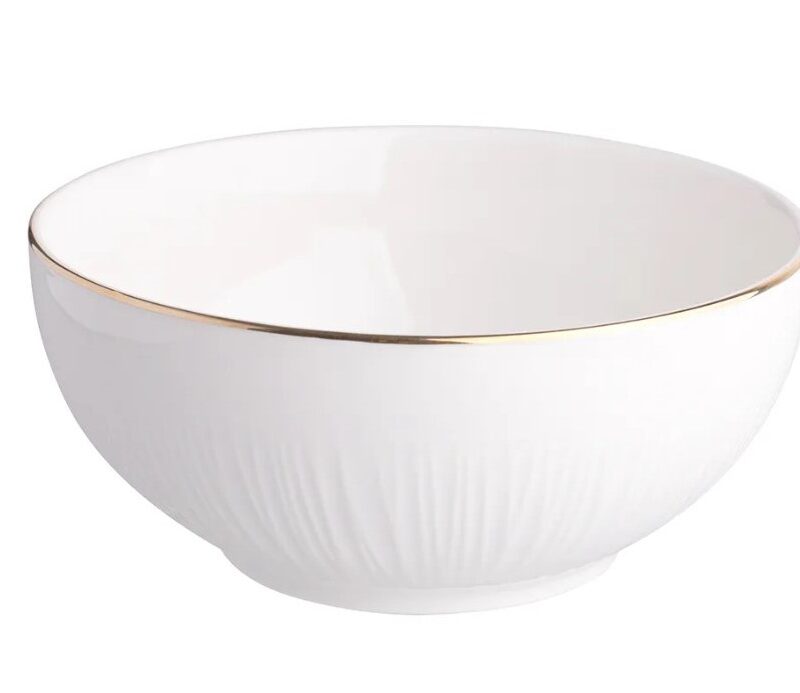 Kauss kreemjas 500 ml kuldse mustrilise äärega rent