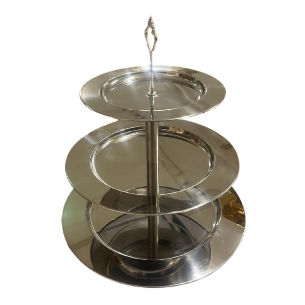 Kolmekordne hõbe läikiv vaagen H40cm 40/33/24 cm rent