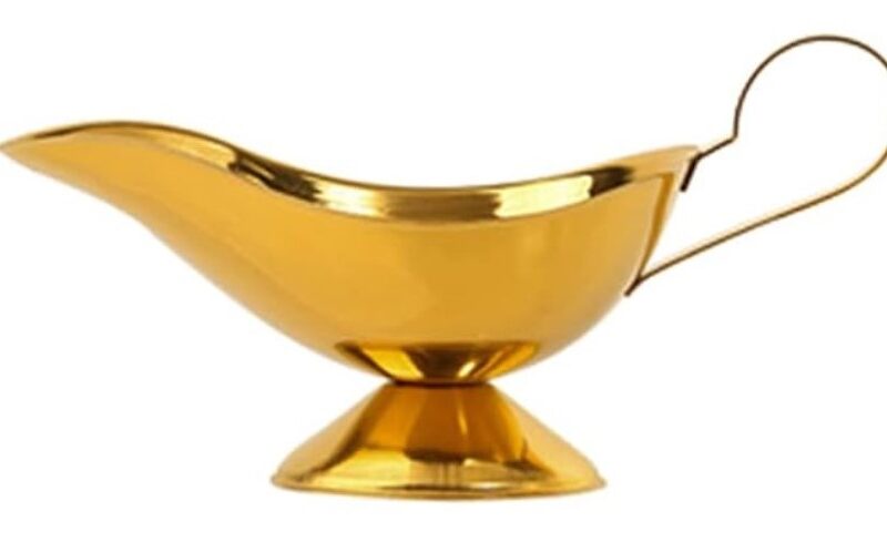 Kastmekann metallist kuldne läikiv rent