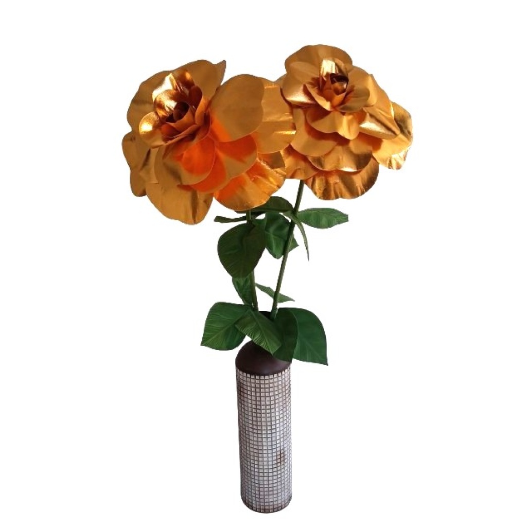 Kuldne Gigant lilll x2 Ø50cm H140cm rohelise varrega vaasis rent