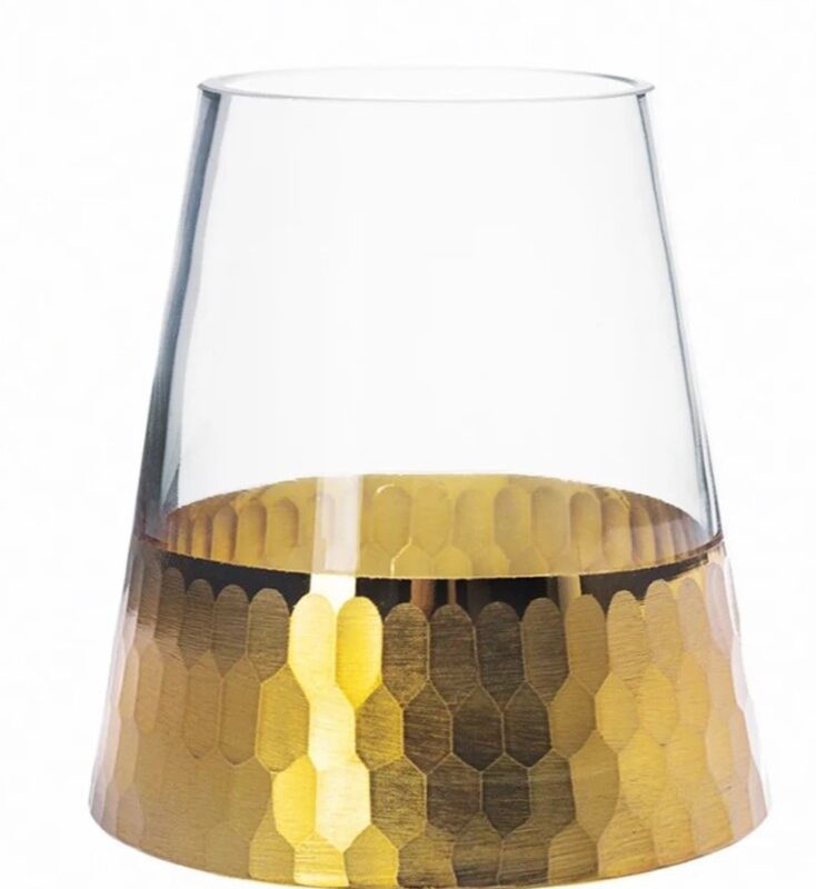 Suhkrutoos klaas kuldne Ø19cm H12cm rent