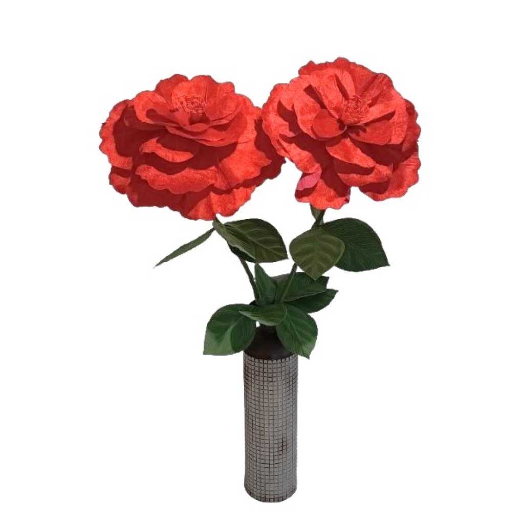 Punane Gigant lilll x2 Ø50cm H140cm rohelise varrega vaasis rent