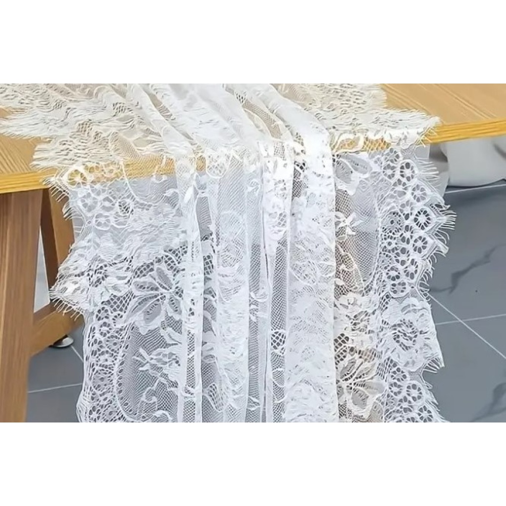 Table runner valge pits 35x300cm rent