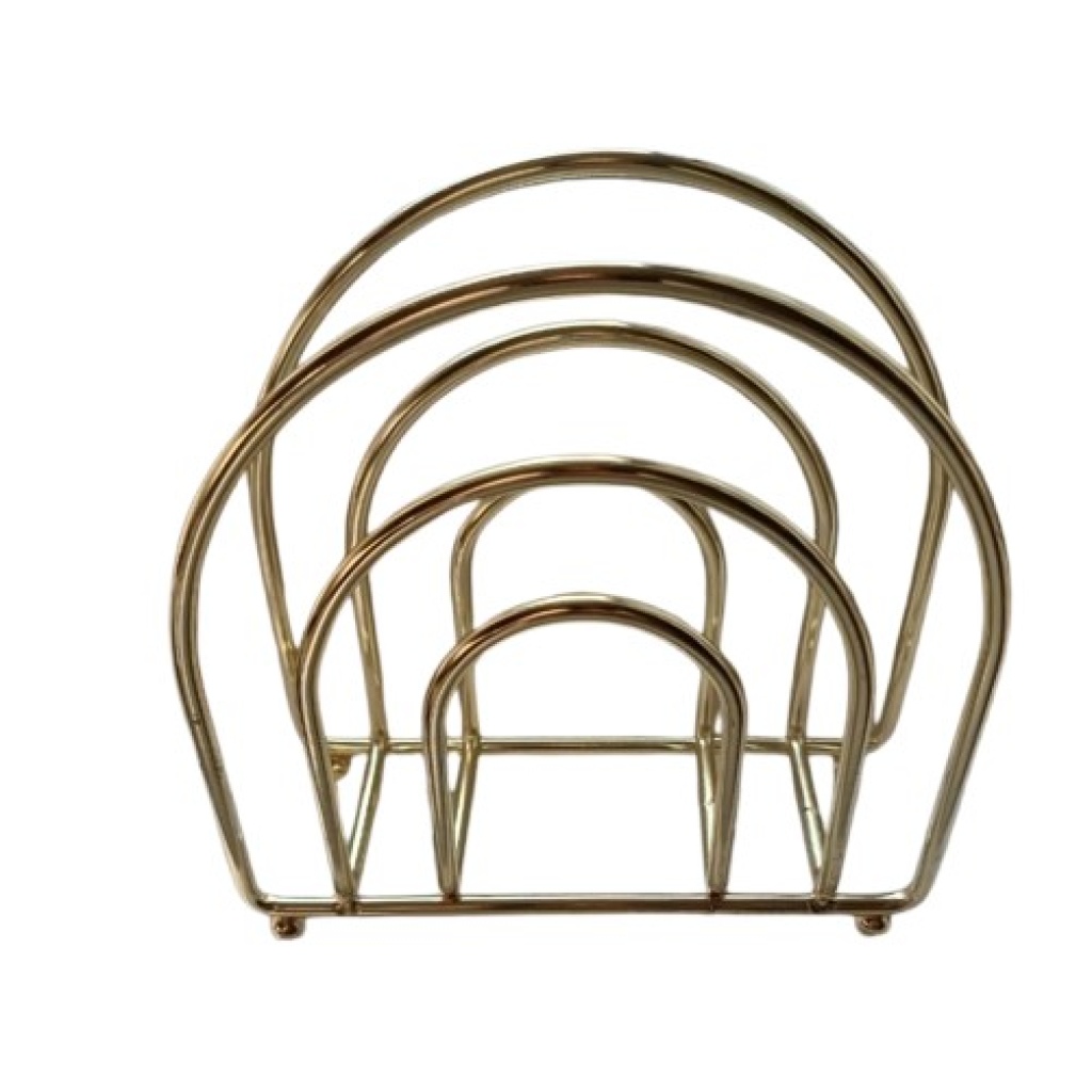 Salvrätikuhoidja kuldne läikiv metallist H13x14cm rent