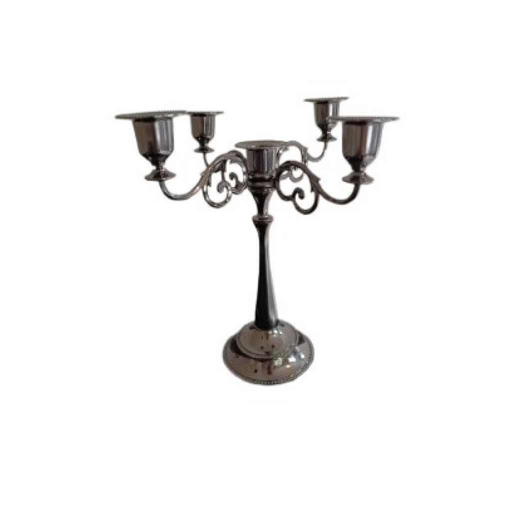 Küünlajalg must läikiv viieharuline 28 cm rent