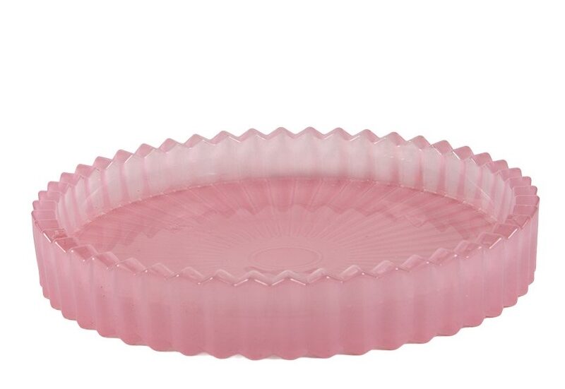 Taldrik klaas Tulip Ø9.5 H1.5cm roosa rent