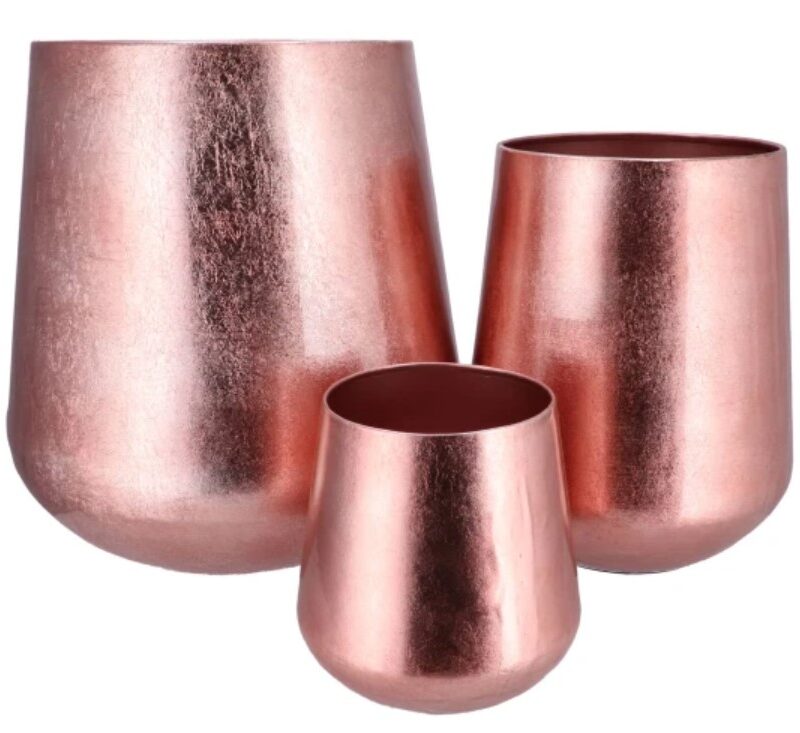 Lillevaas roosa kuld Ø22 H23 cm rent